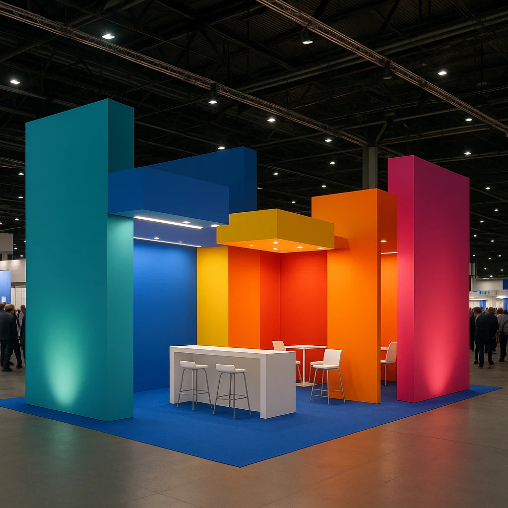 Illustration showing exhibition stand height options
